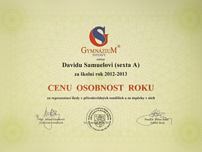 D. Samuel OsobnostÃ­ roku 2012-2013