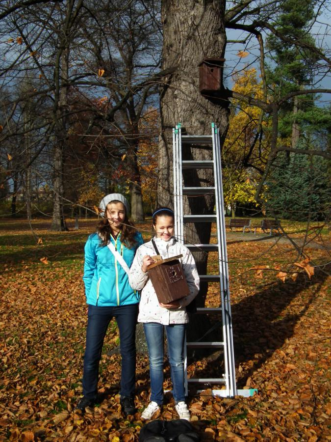 V parku J. Palacha jsme pak pokraÄovali v ÄiÅ¡tÄ›nÃ, ale i ve vyvěšovánà ptaÄÃch budek.